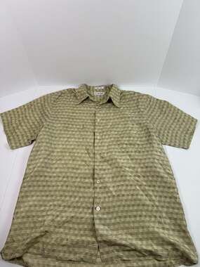 Chereskin 100% Silk Geometric Print Button Down Shirt Men's Size M Casual Medium